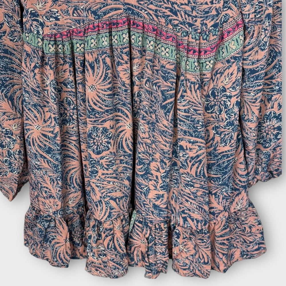 Karma Highway Babydoll Dress Womens One Size Blue Pink New Floral Paisley Boho - Picture 11 of 11